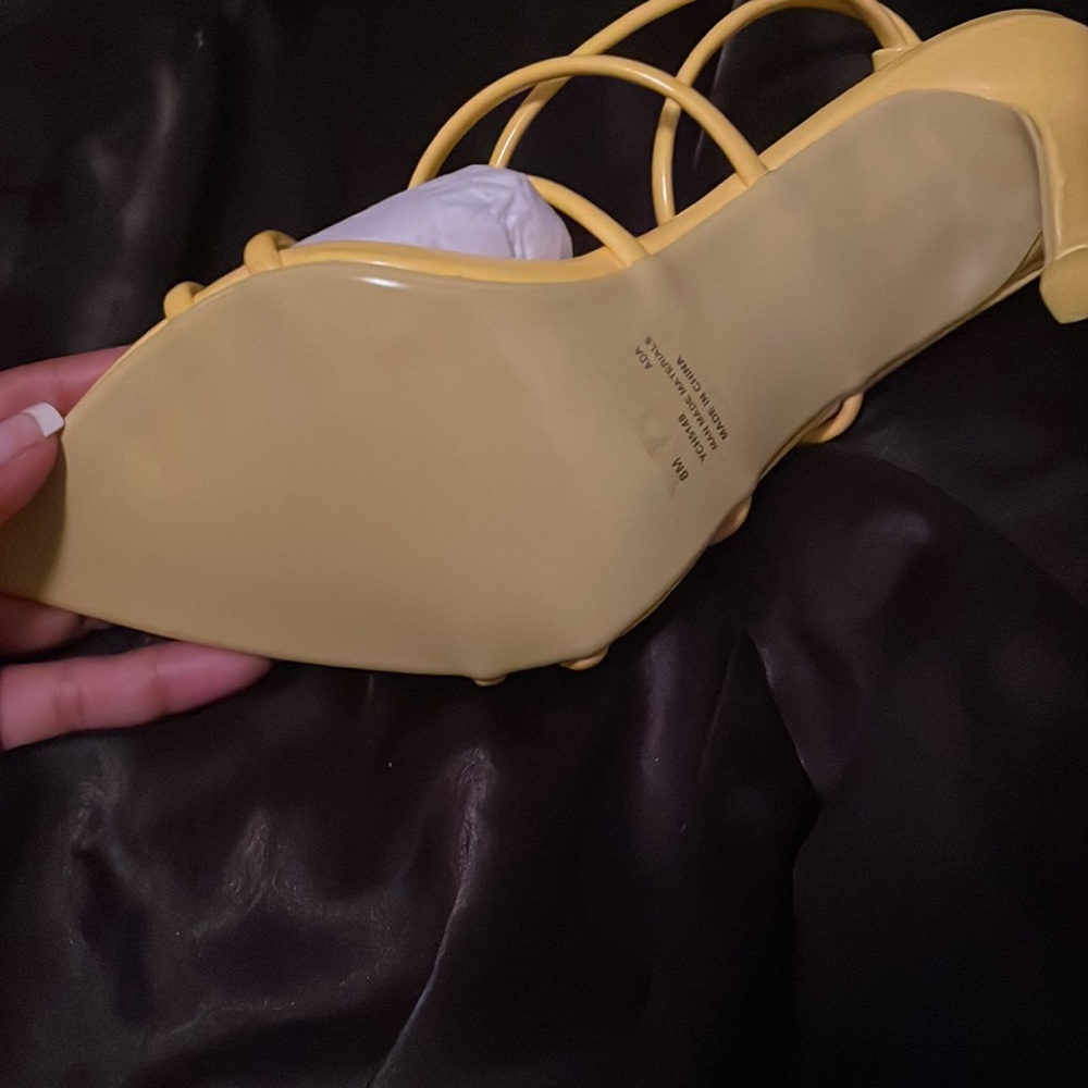 Yellow Strap up Heels - Picture 4 of 6